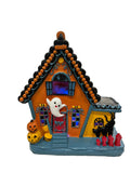 LIGHT UP GINGERBREAD HOUSE W/GHOST 7 JACK-O-LANERN