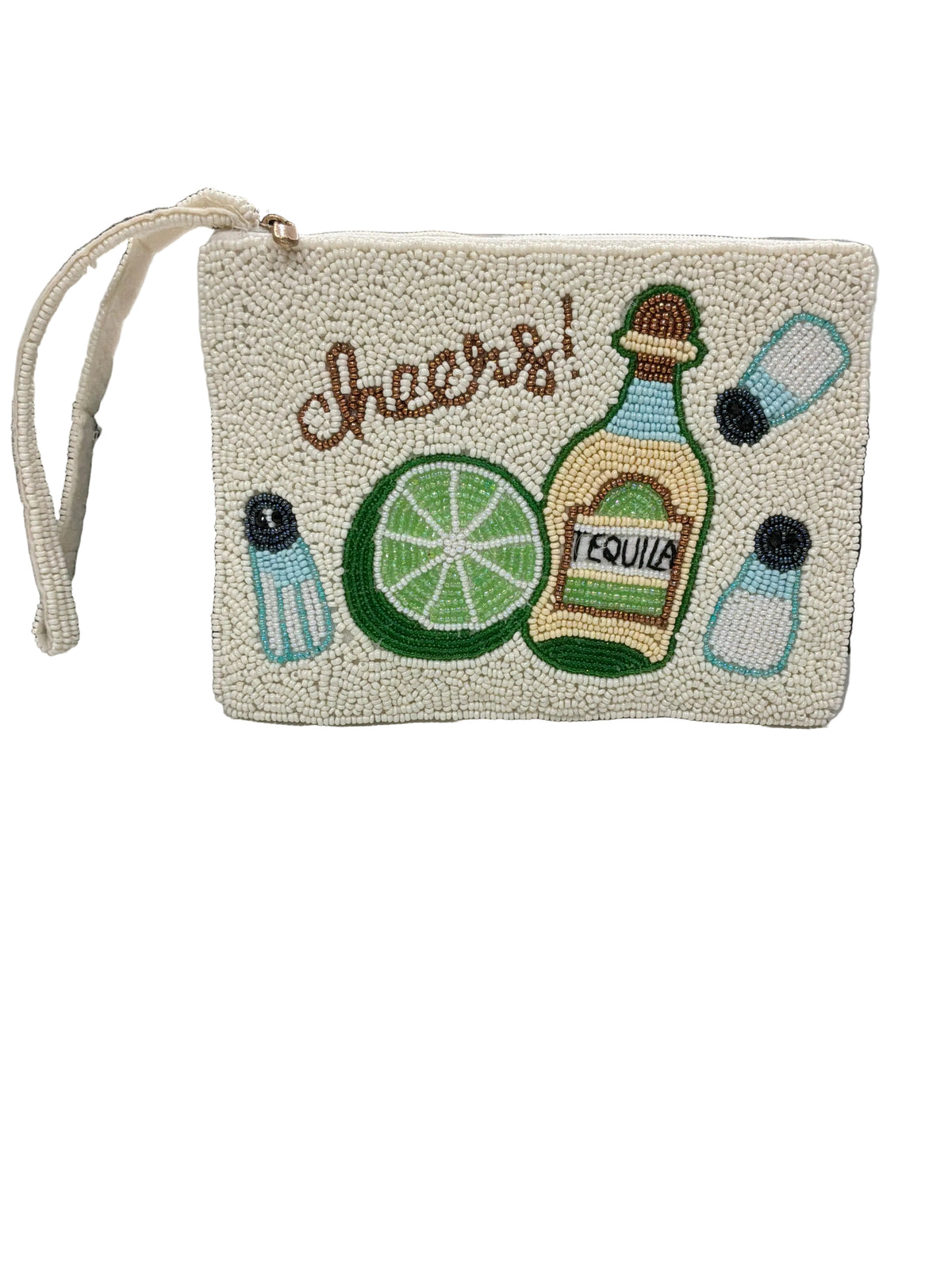 NOVELTY COIN POUCH TEQUILA BOTTLE, LIME SLICE & CHEERS