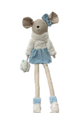 BL/WH CHRISTMAS DEER W/DRESS & BOW