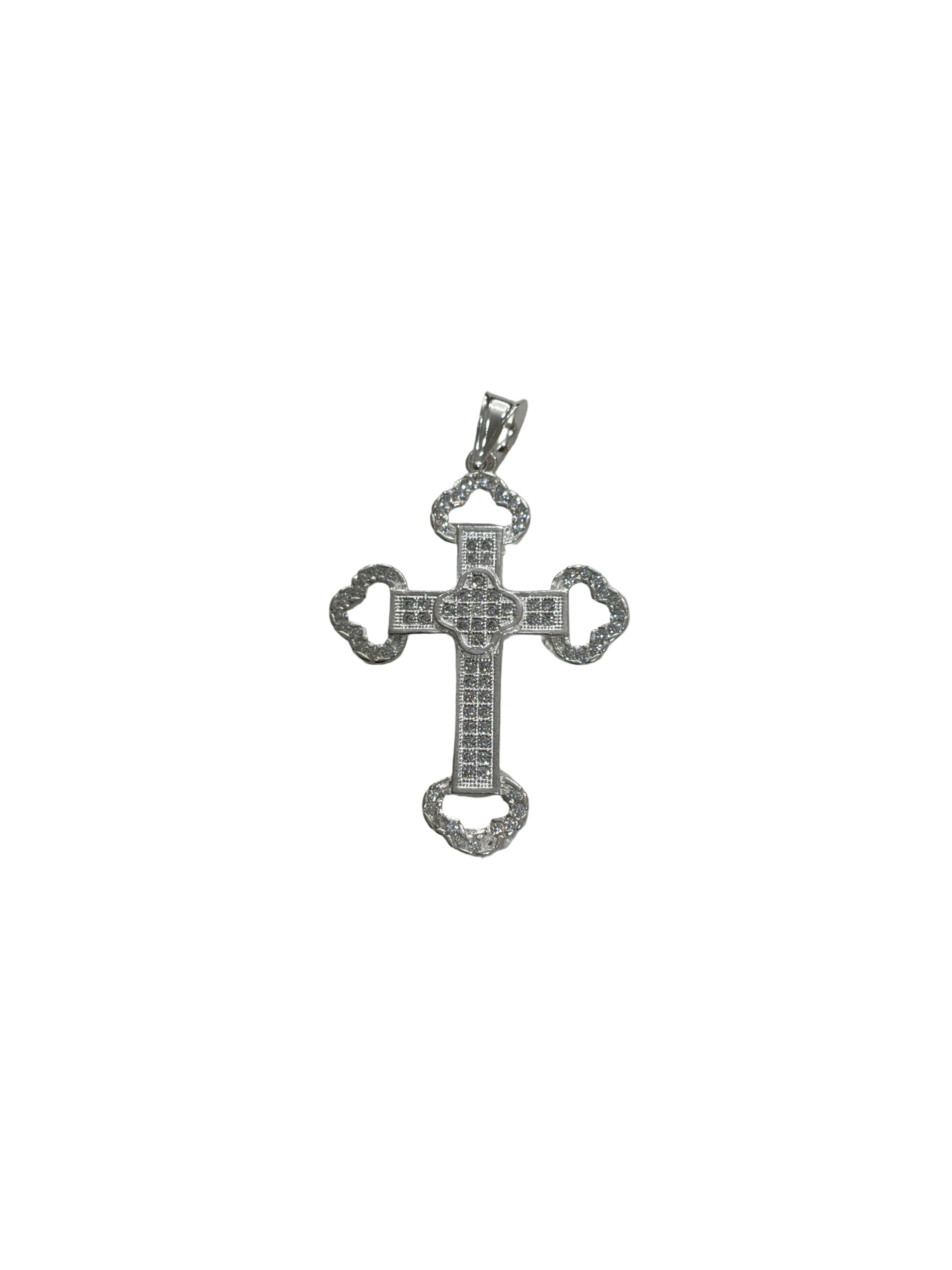 STERLING SILVER  CROSS FLUER DE LIS STYLE