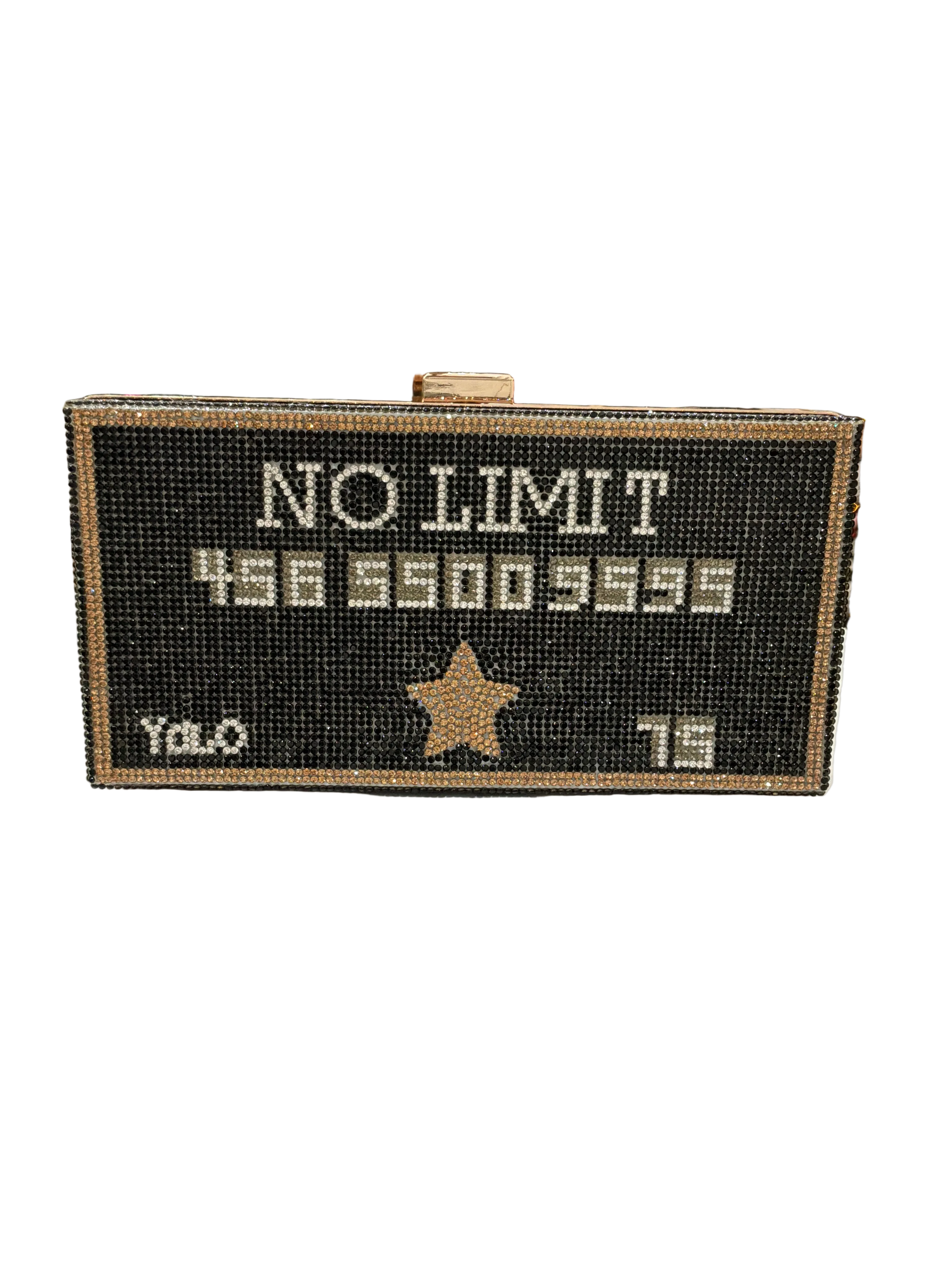 NTT SQUARE BLING CB PURSE GOLD W/DIAM. NO LIMIT