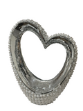 DECOR HEART MIRRORED W/PEARLS PETITE