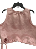 PINK CUTOFF BLOUSE W/ BOTTOM BOWS