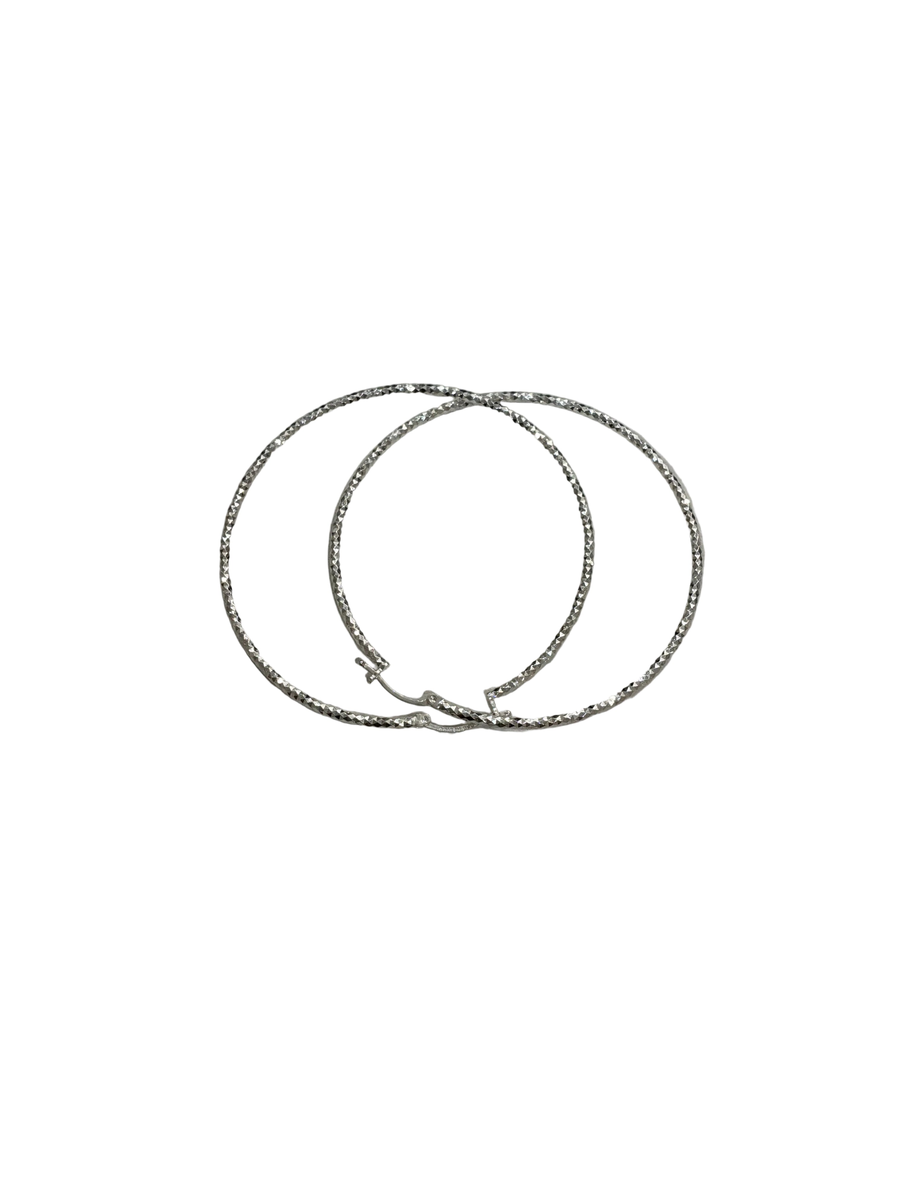 STERLING SILVER SIMON ALCANTARA HOOP EARRINGS 60MM