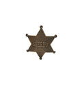 SHERIFF SIX POINTED STAR ANTIQUE BRONZE BADGE