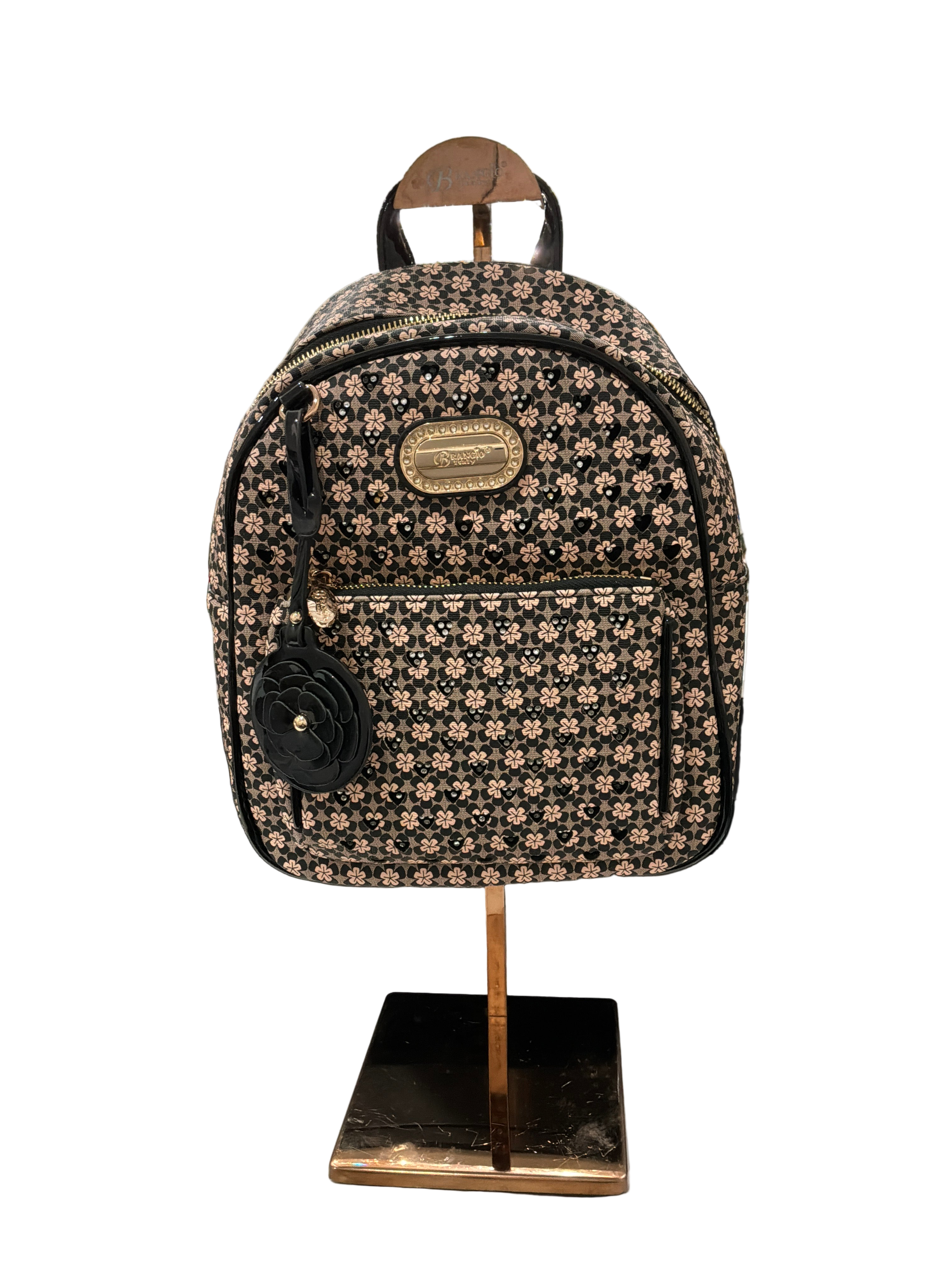 BRANGIO CHICK FLORAL BLACK BACKPACK