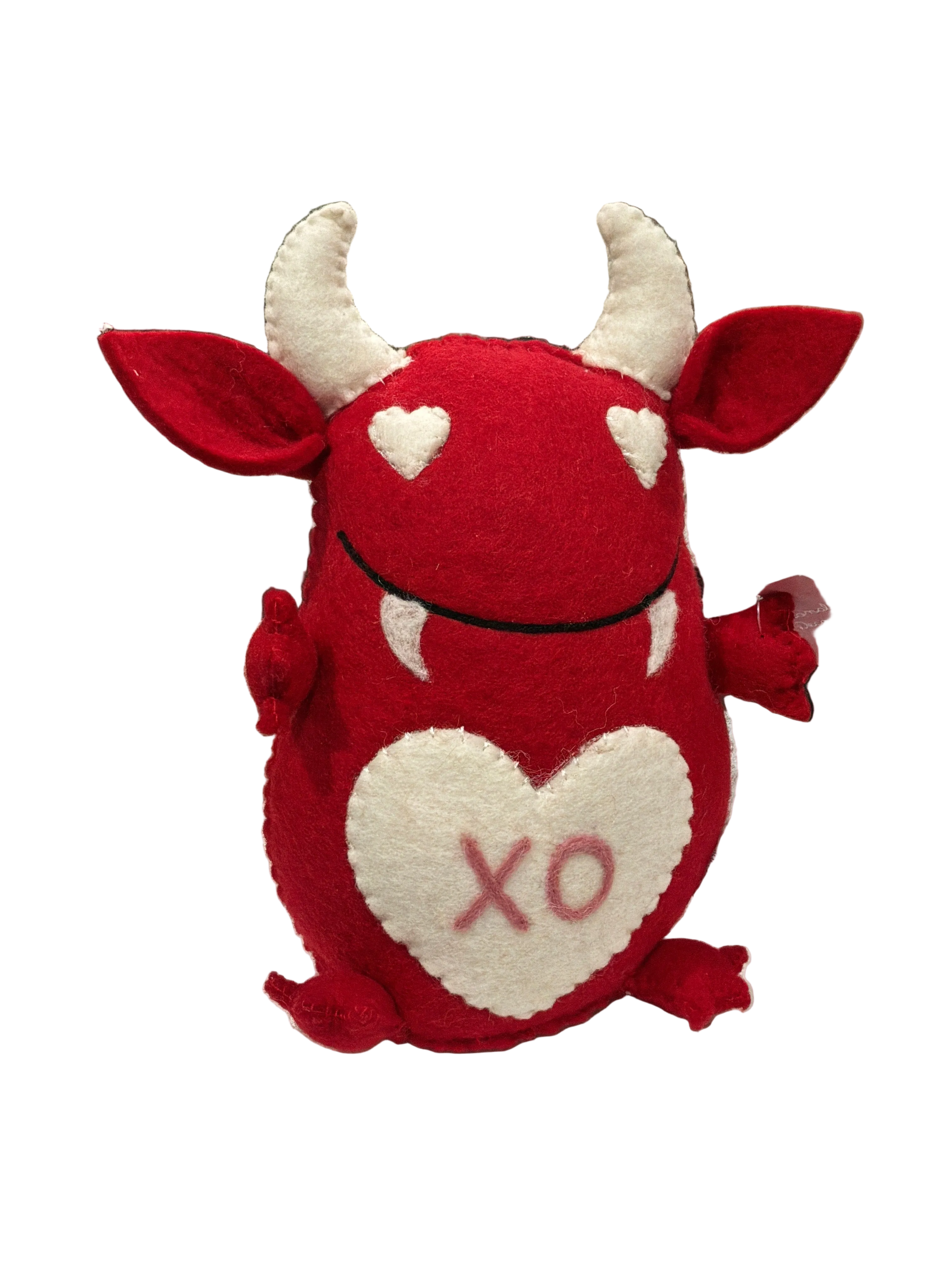VALENTINE PLUSH DEVIL HEART RED XO