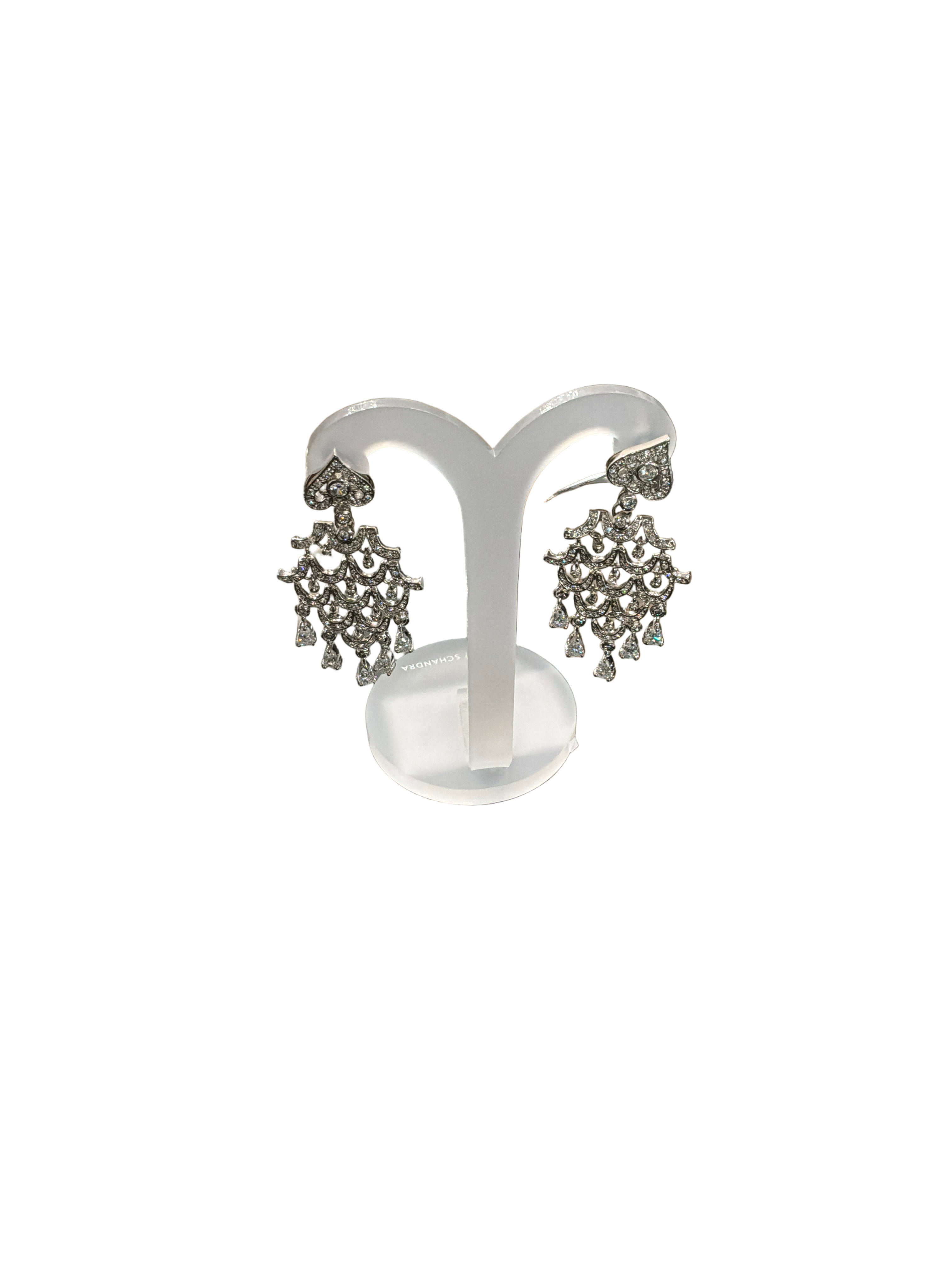 SCHANDRA DIAMOND ACE SHAPE DANGLE EARRINGS