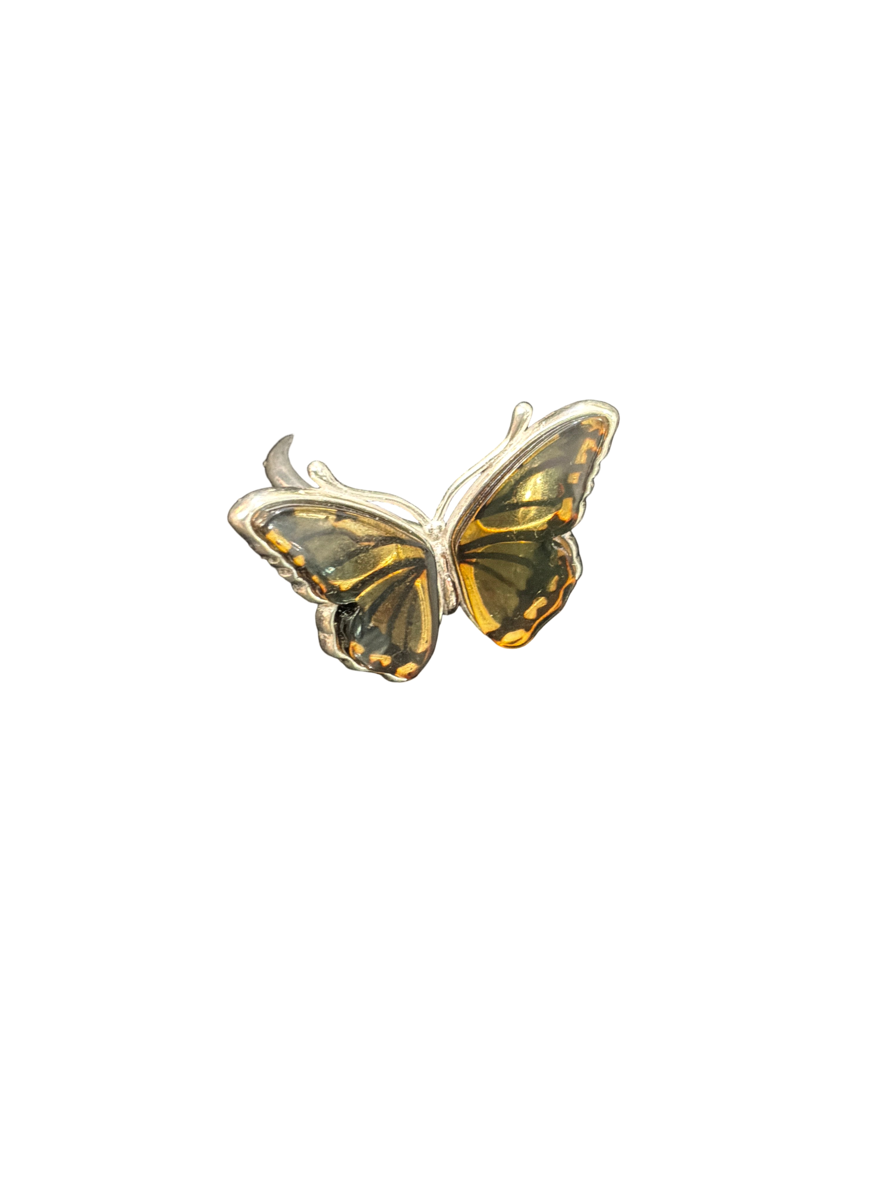 RING MED  BUTTERFLY W/AMBER WINGS
