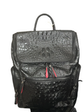 BLACK RB CROC EMBOSSED BACKPACK