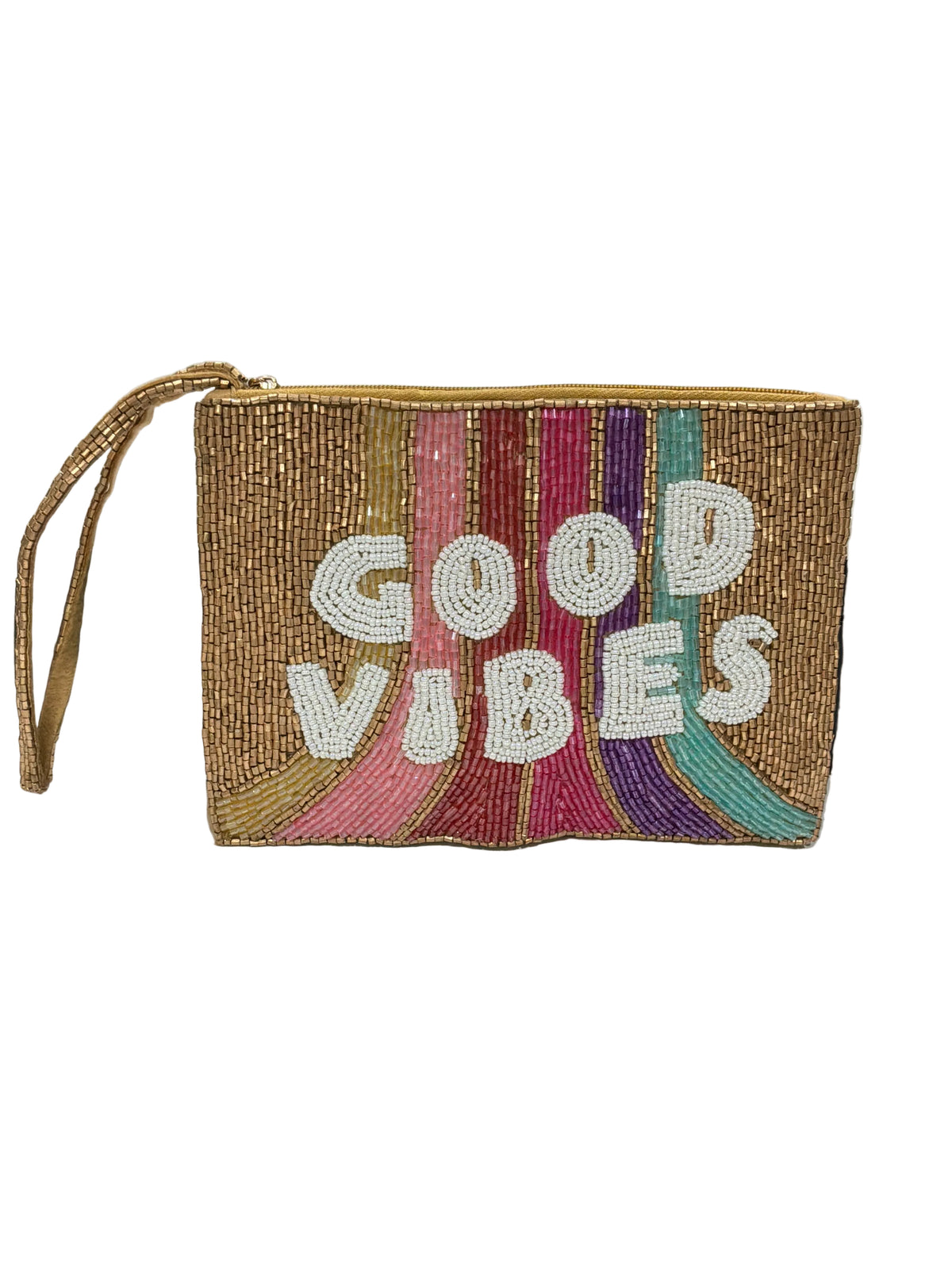 GOOD VIBES LETTERING W/RAINBOW COIN PURSE