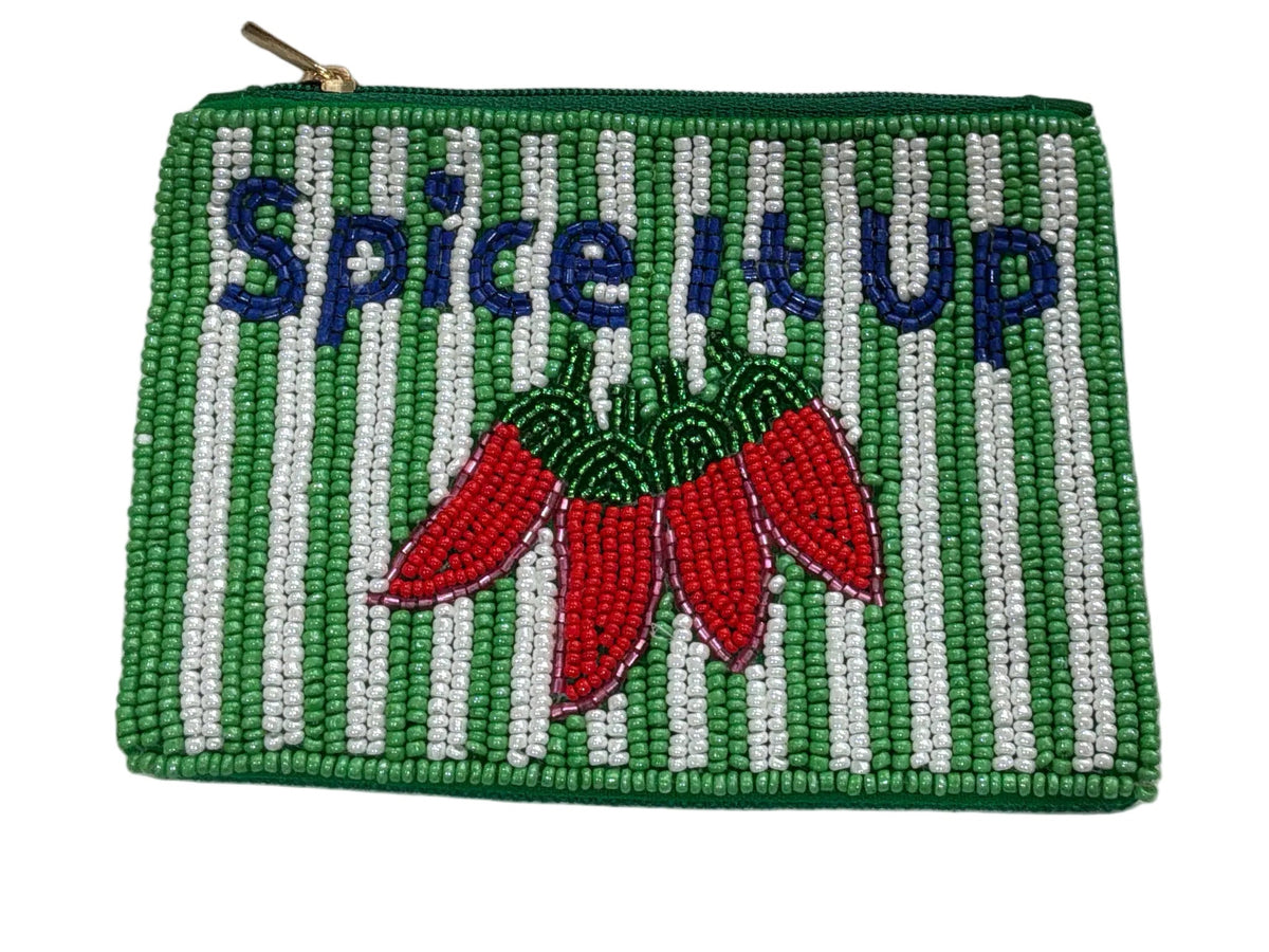 SPICE IT UP CHILI PEPPER BEADED COIN POUCH