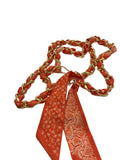 LONG ORANGE  & GOLD PURSE STRAP