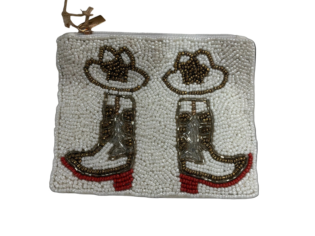 WESTERN-THEMED COWBOY BOOT AND HAT DESIG POUCH
