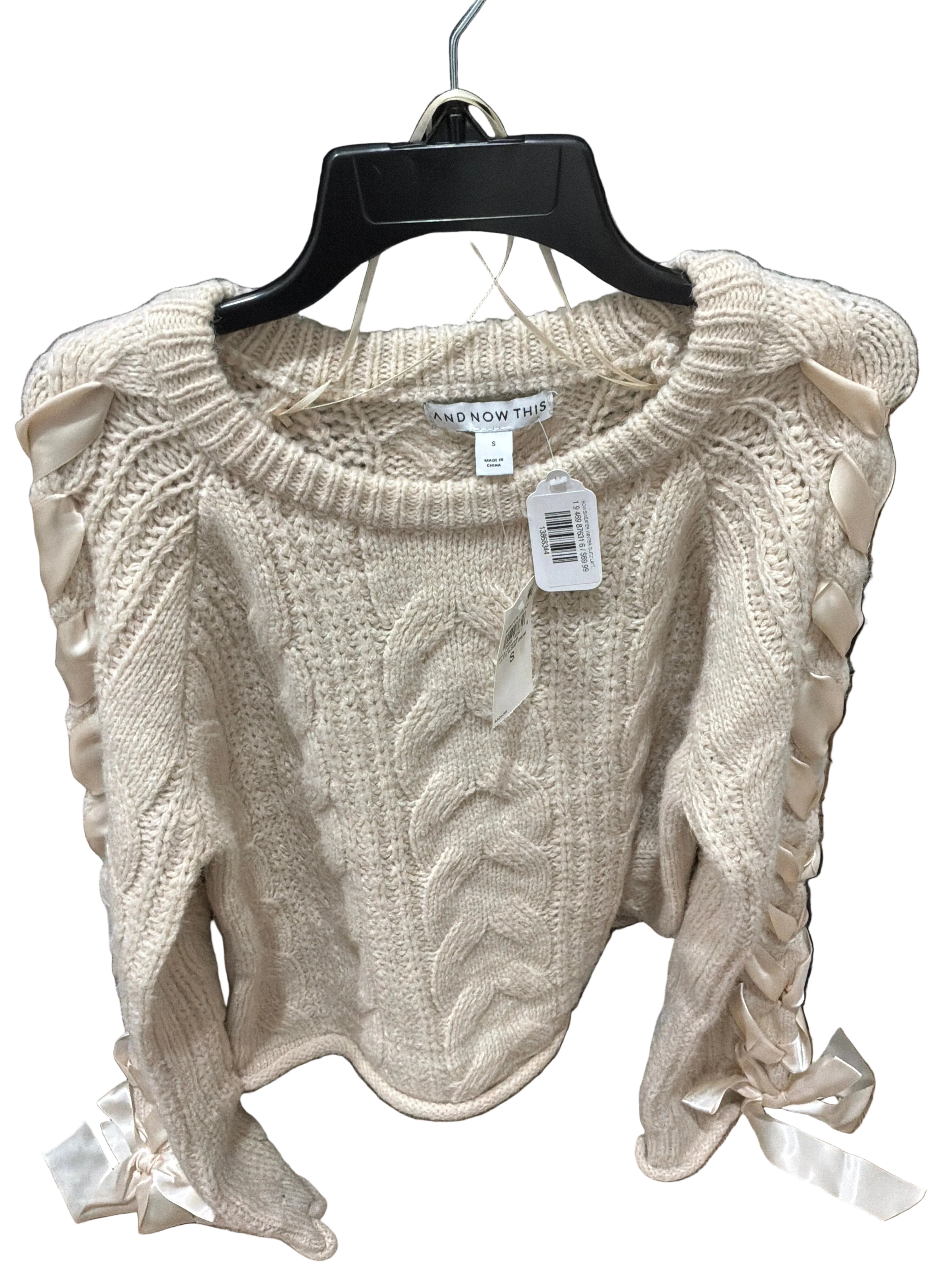 BOW SWEATER WINTER GLITZ LATTE W/DEEP CREAM