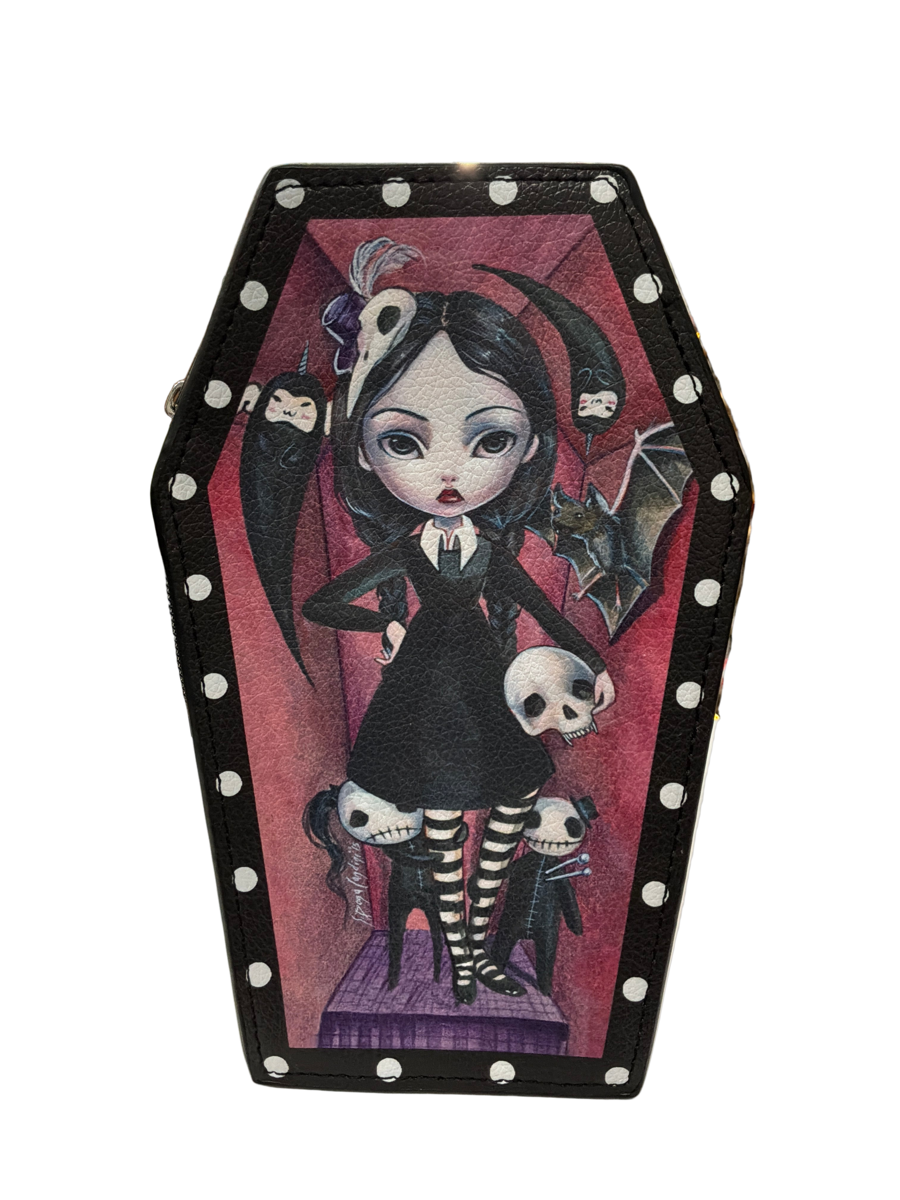 COFFIN GIRL WALLET WRISTLET IN VINYL
