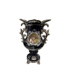 VASE NVY BL/SILVER W/LADIES MAID