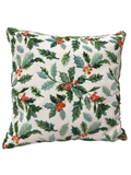 PILLOW HOLLY LEAVES W/BEADS