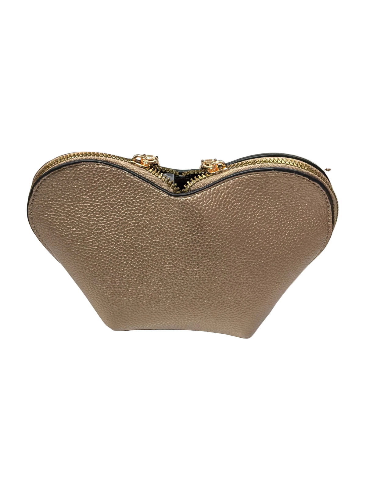 GOLD HEART SHAPE COSMETIC CASE