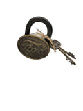 FORD VINTAGE BRASS IRON PADLOCK WITH OPERABLE KEYS