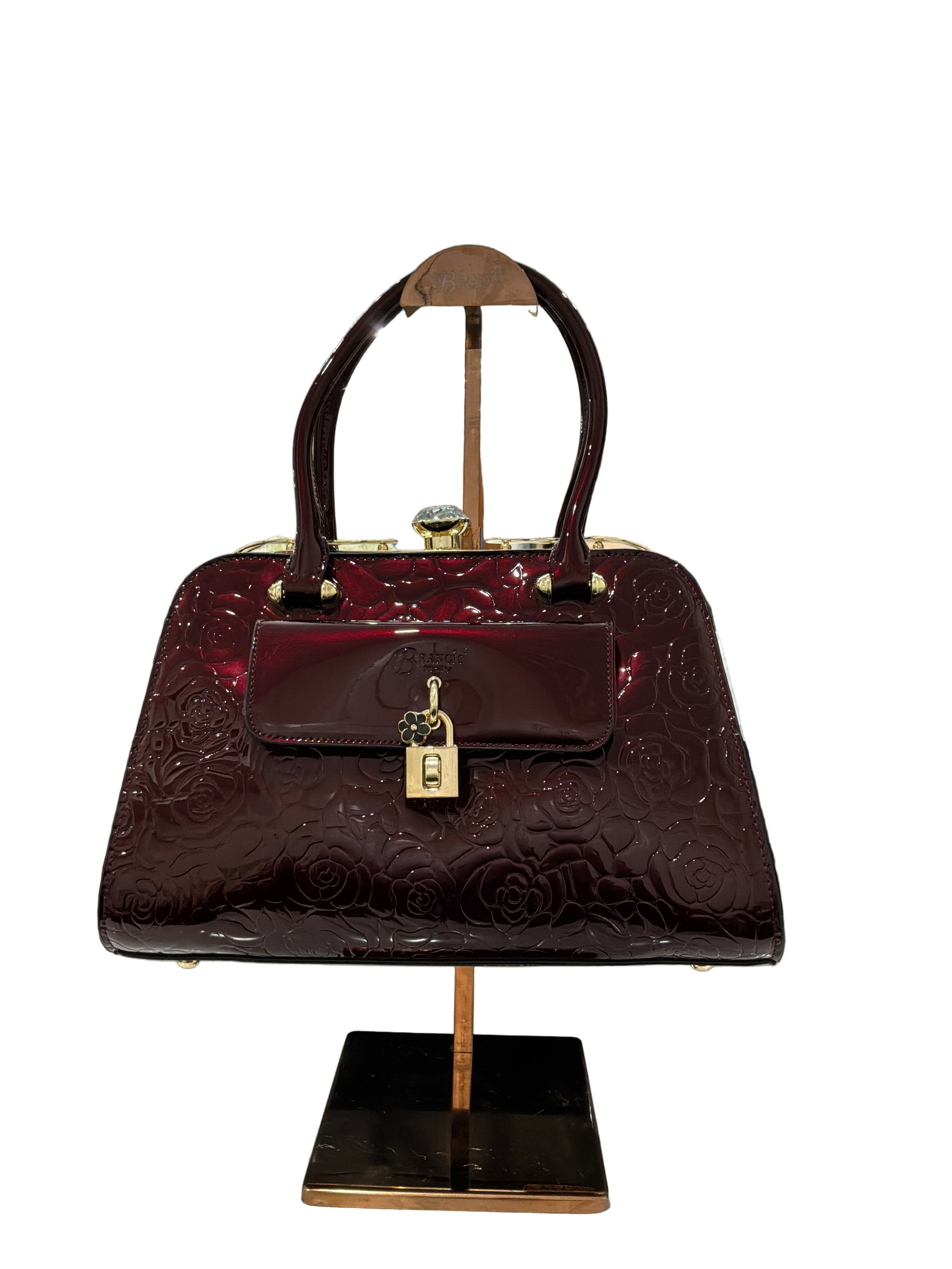 BRANGIO HANDBAG ROSY LOX LUGGAGE MAROON