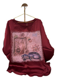 BRANGIO VINTAGE PARISIAN BLOUSE/TOP BURGANDY