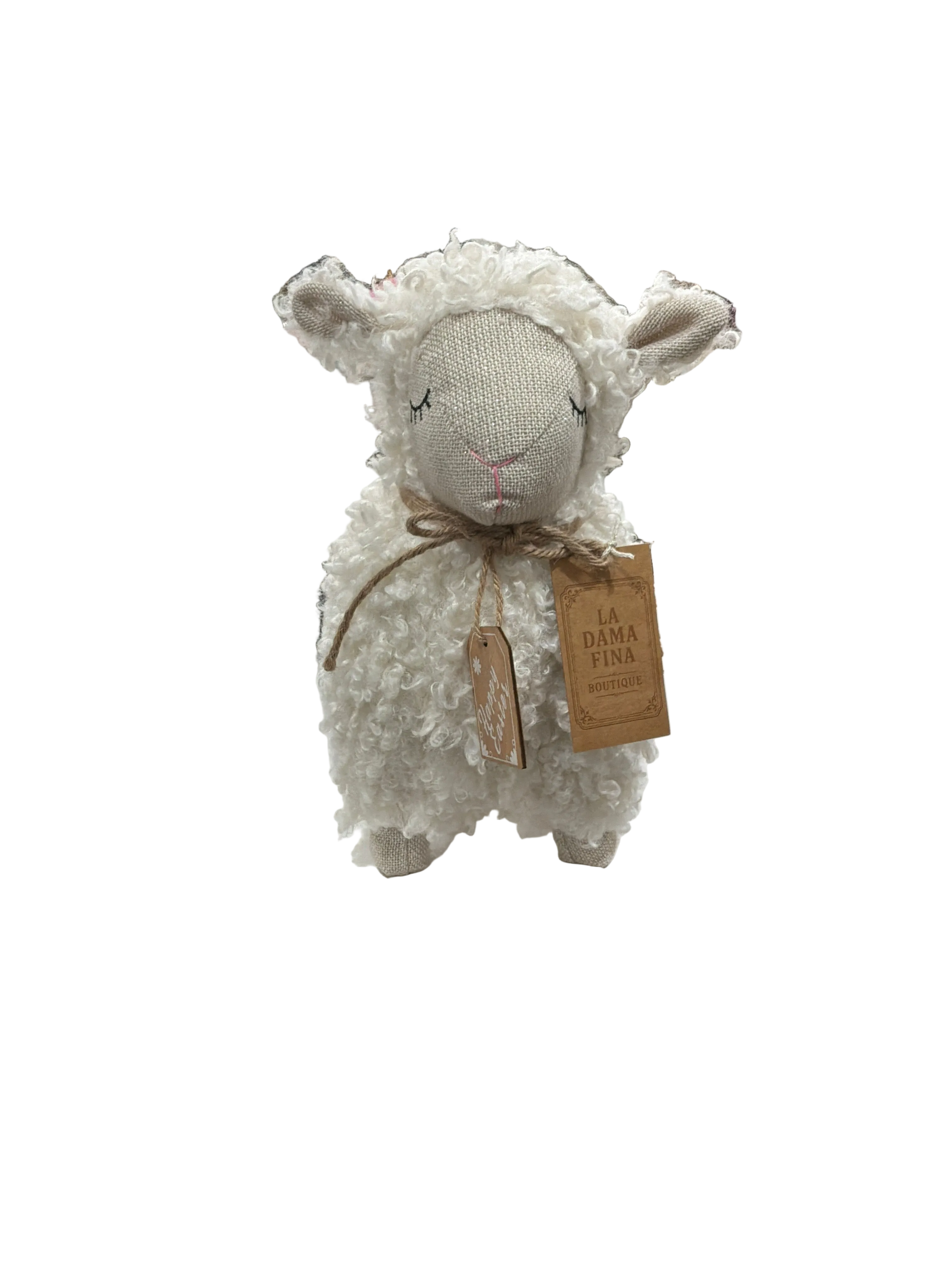 FARMHOUSE SWEET EASTER LAMB SHEEP CURLY PLUSH