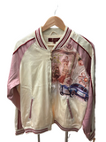 BRANGIO SATIN LUXE PARISIAN BOMBER PEARL/WH/PINK
