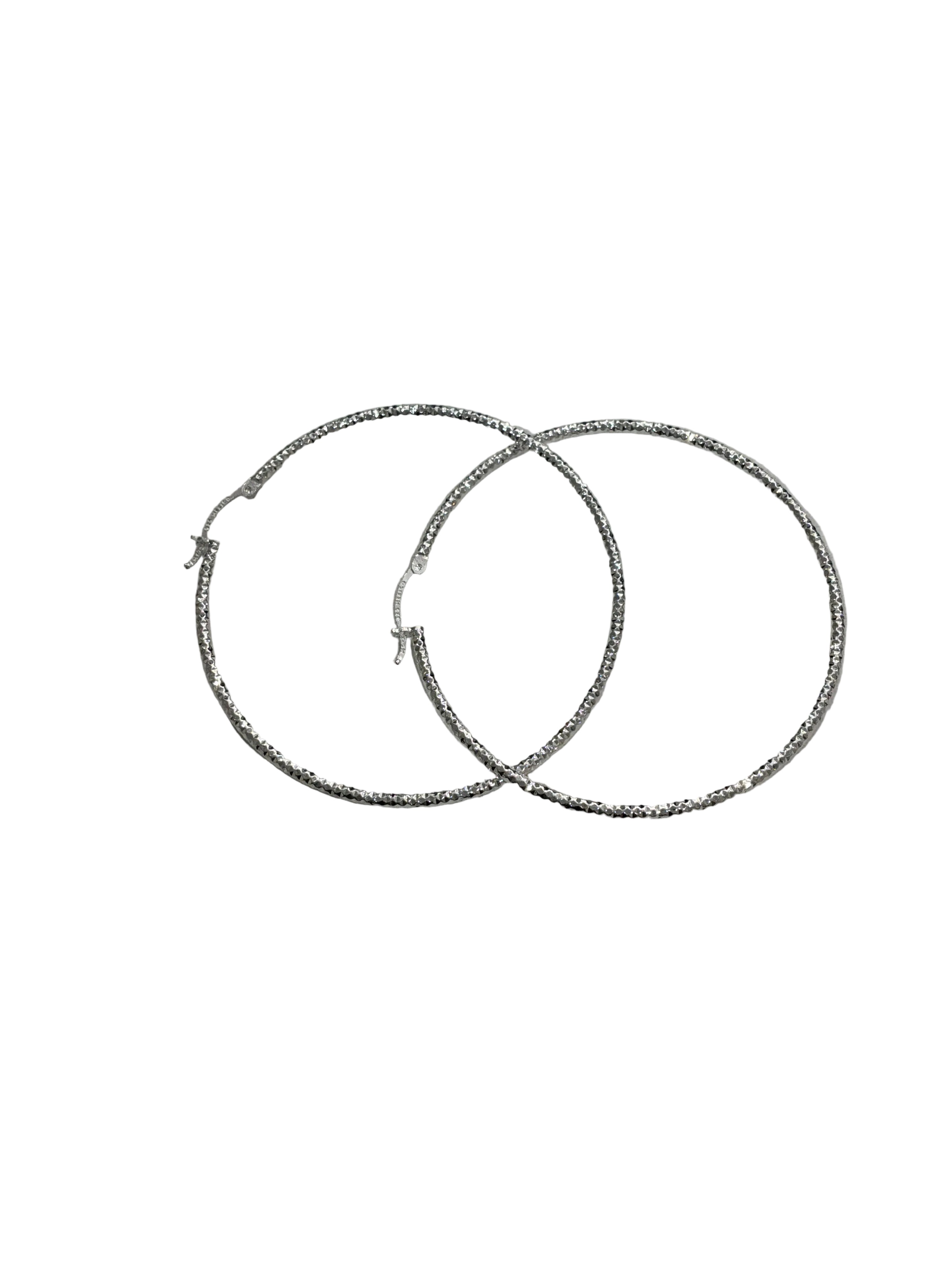 STERLING SILVER SIMON ALCANTARA HOOP EARRINGS 55MM