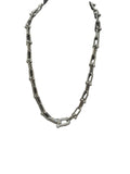 SCHANDRA PAPERCLIP SILVER  NECKLACE W/CZ