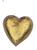 MANGO WOOD HEART BOWL W/GOLD LEAF INTERIOR