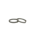 SCHANDRA MED OVAL HOOP STERLING SILVER TOP COAT RHODIUM
