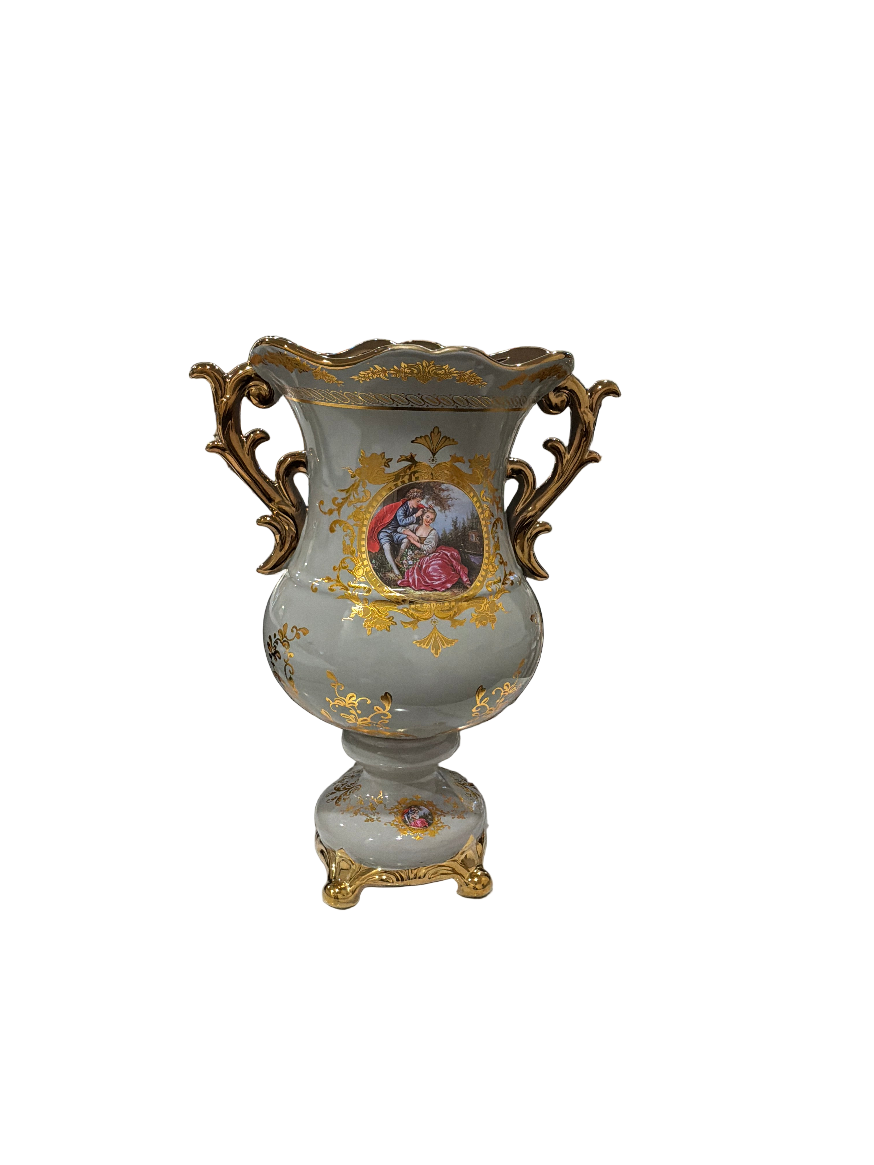 VASE GREY GD HANDLE/TRIM/COUPLE