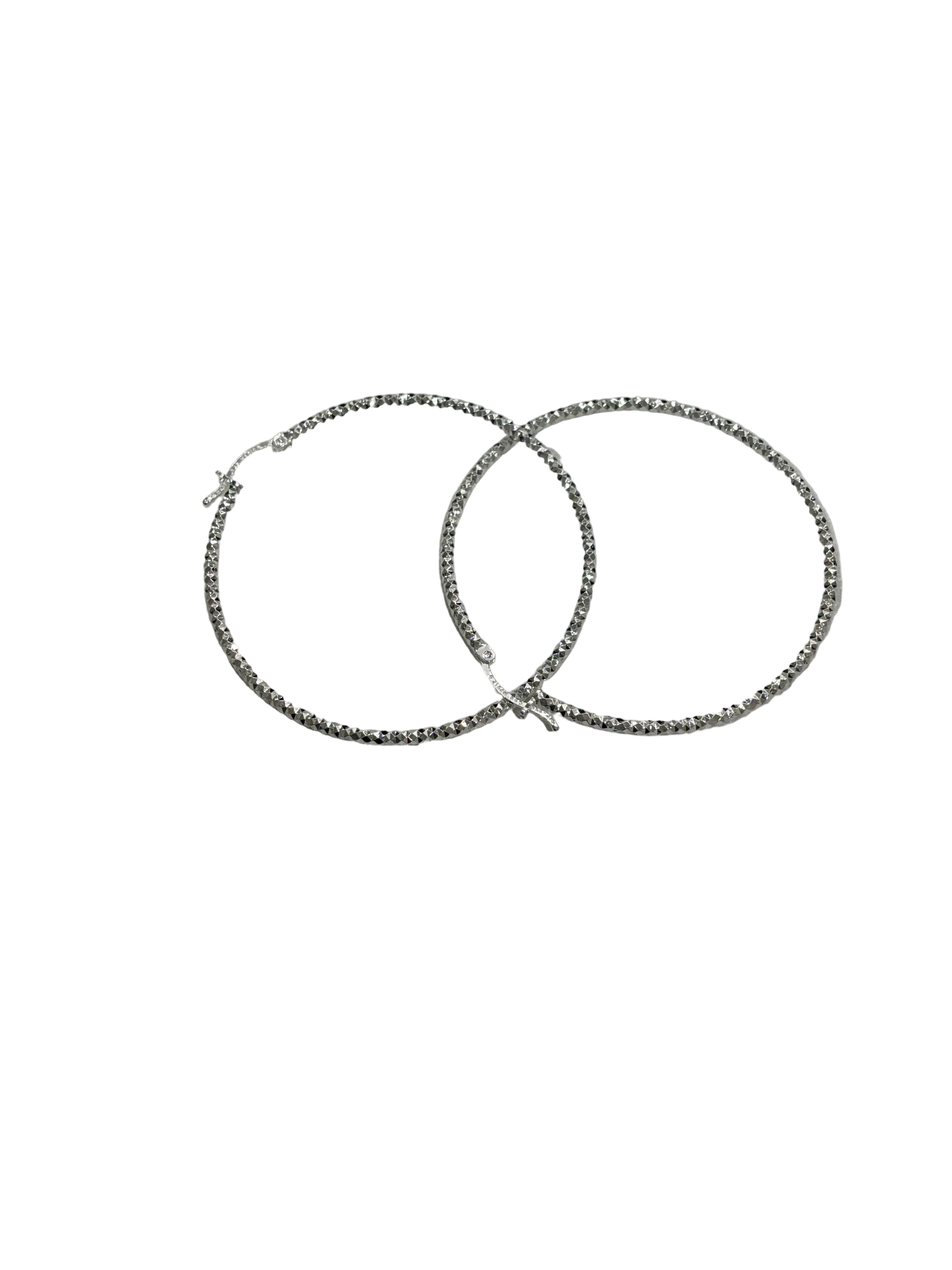 STERLING SILVER LARGE HOOP EARRINGS 50MM