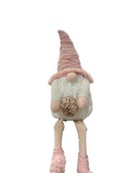 X-MAS WH/PINK GNOME W/ PUMPKIN