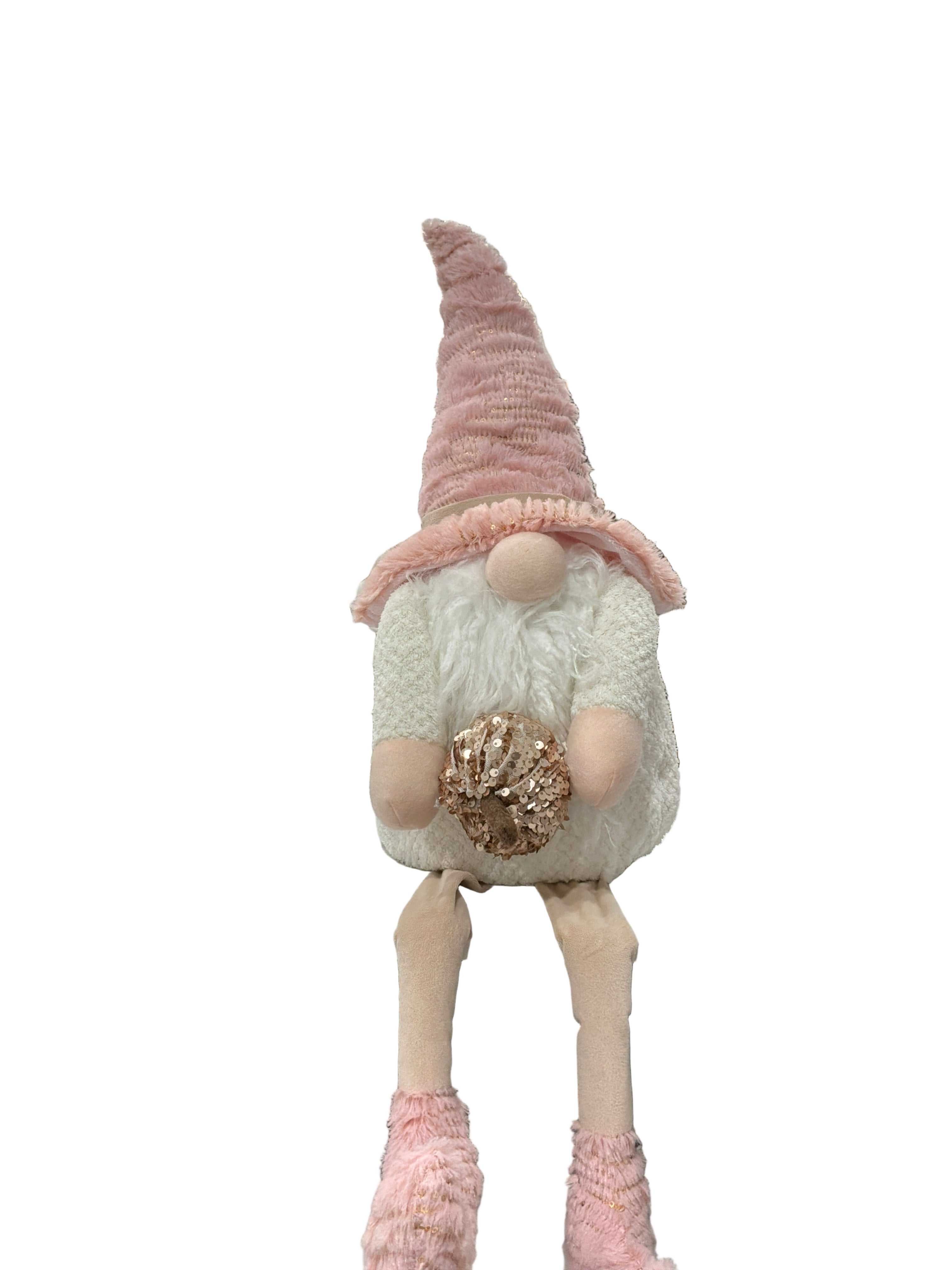 X-MAS WH/PINK GNOME W/ PUMPKIN
