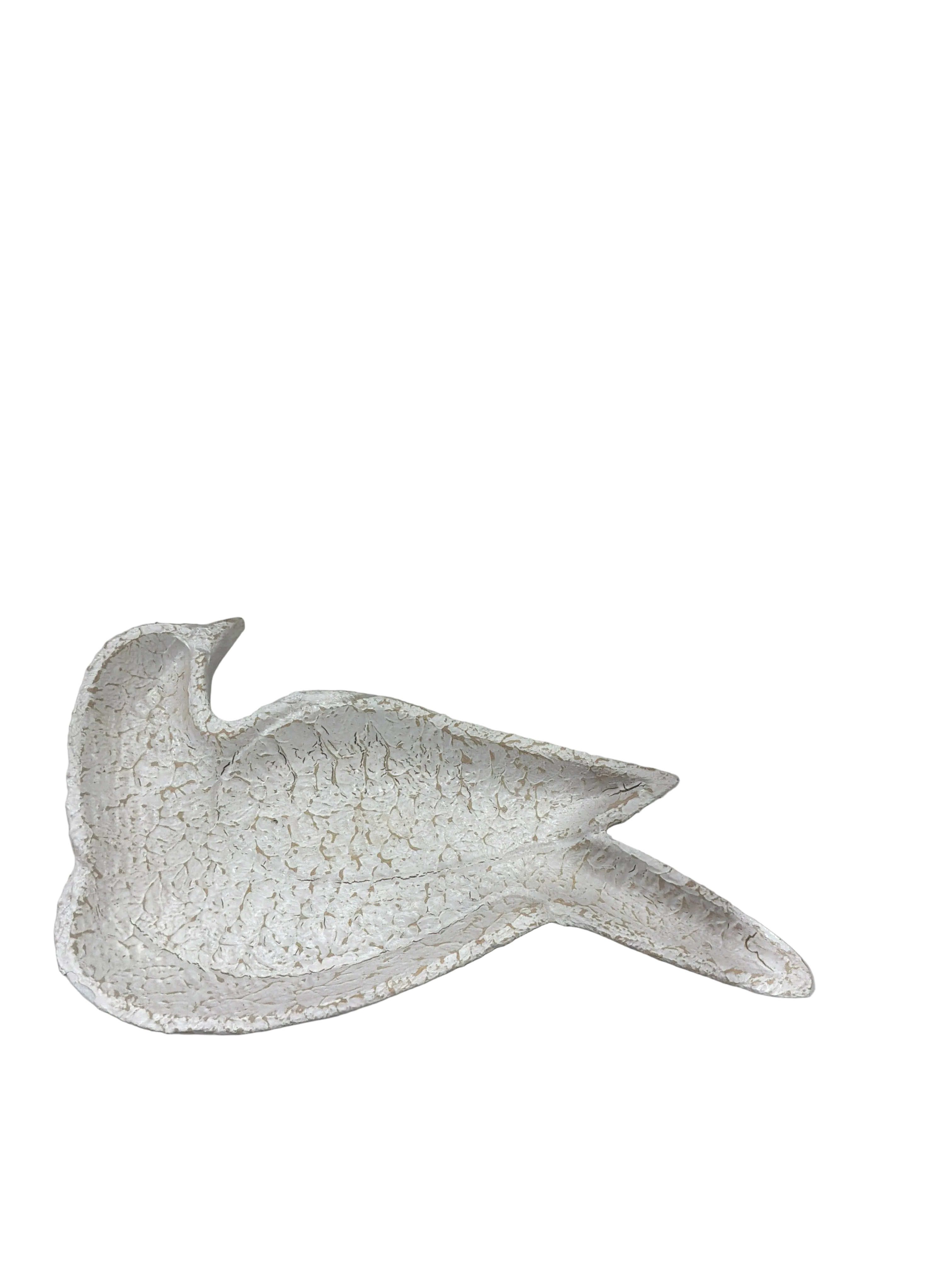 DOVE TRINKET DISH WHITE WASH