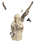 33INCH WH E RESIN ANGEL W/ SILVER WINGS HORN