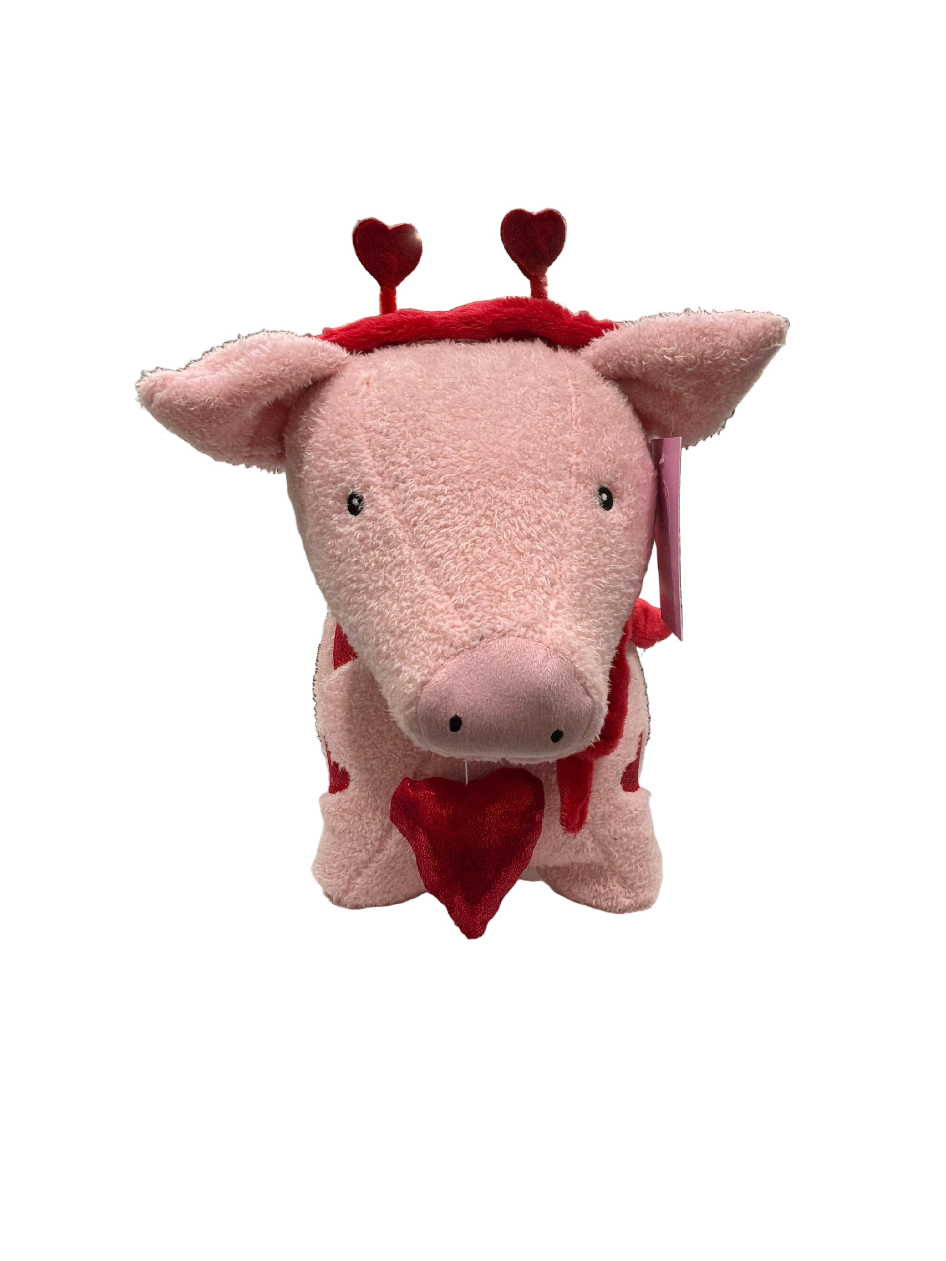 PINK VALENTINE PIG WITH HEARTS ON TUMMY