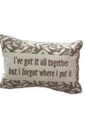 PILLOW I'VE GOT IT ALL TOGETHER BUT FORGOT WHERE I PUT IT