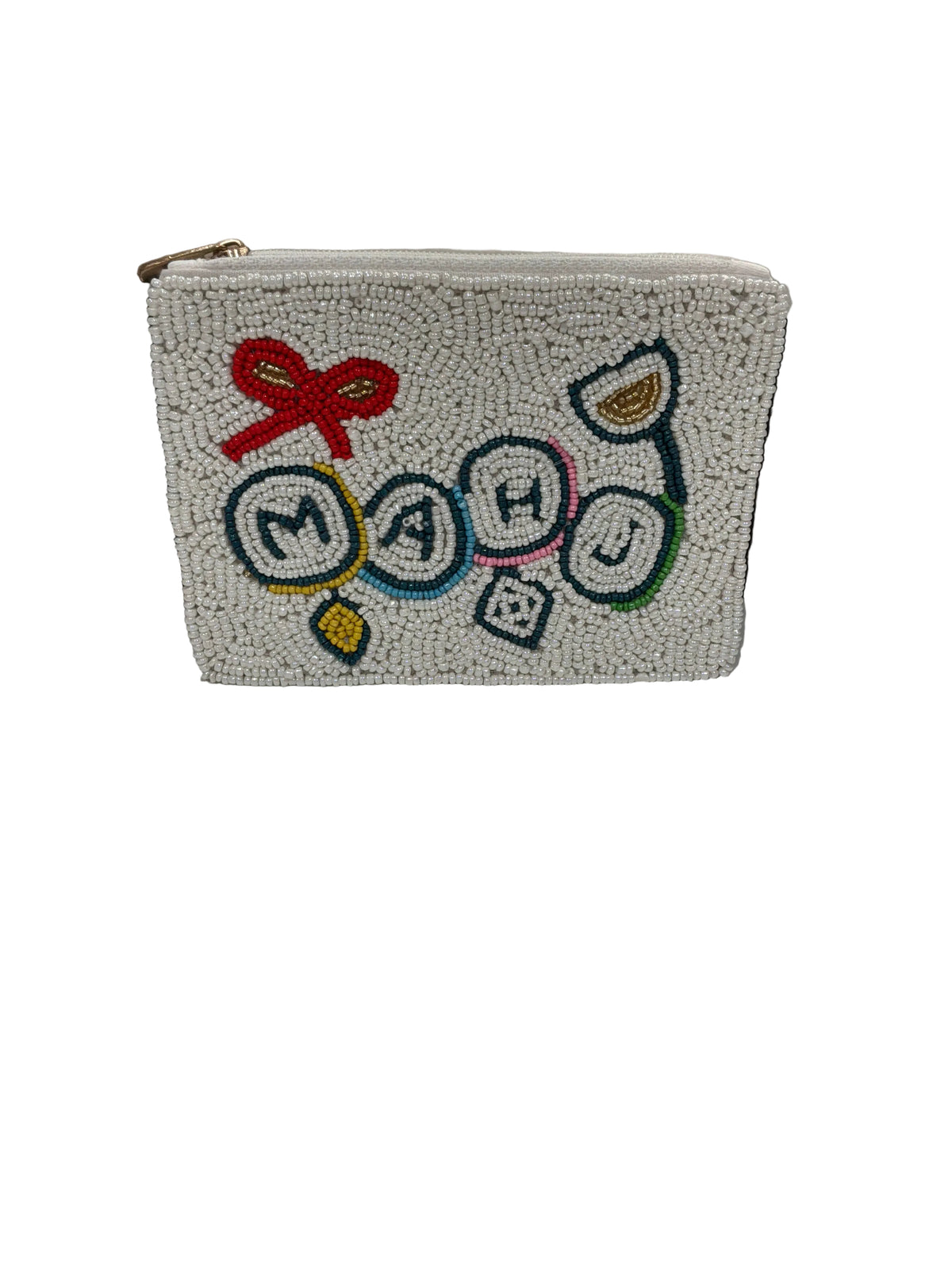 MAHJ TILE BEADED COIN PURSE TUMBLING DICE