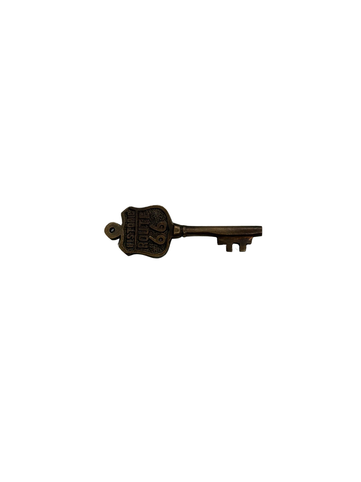 HISTORIC ROUTE 66 SKELETON KEY IN ANTIQUE BRASS FINISH