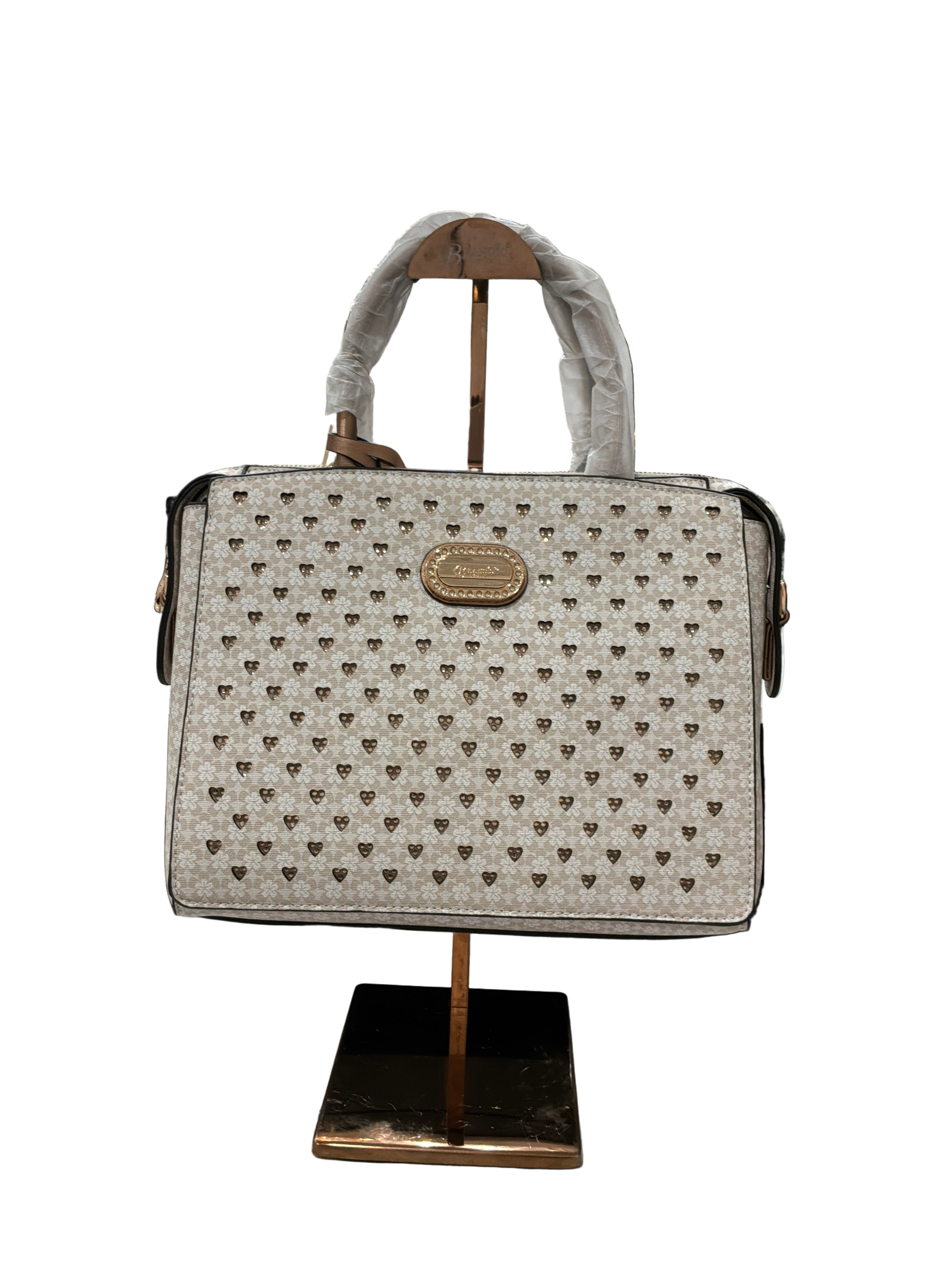 BRANGIO CHIC HEART/FLOWER SQUARE HANDBAG