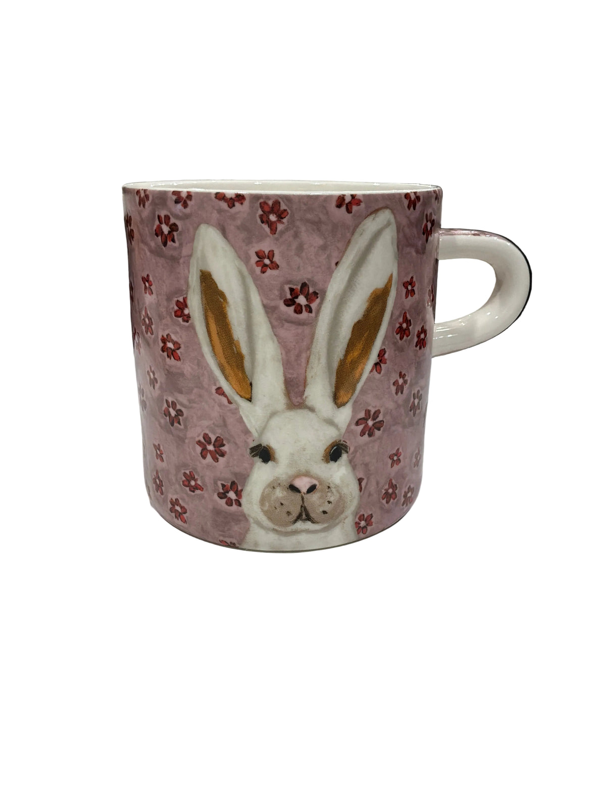 STONEWARE MUG WITH PATTERN & ANIMAL IMAGES 4-STYLES