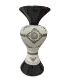 VASE BLACK/SILVER W/DIAMOND CTR.