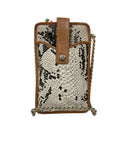 CEDAR SNAKE PRINT LEATHER IN EBONY CREAM