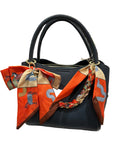 ORANGE ZEBRA TASSEL HANDBAG KEYCHAIN