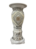 Lamp stand 30"x15" white W/SILVER, PEARLS/GD FL