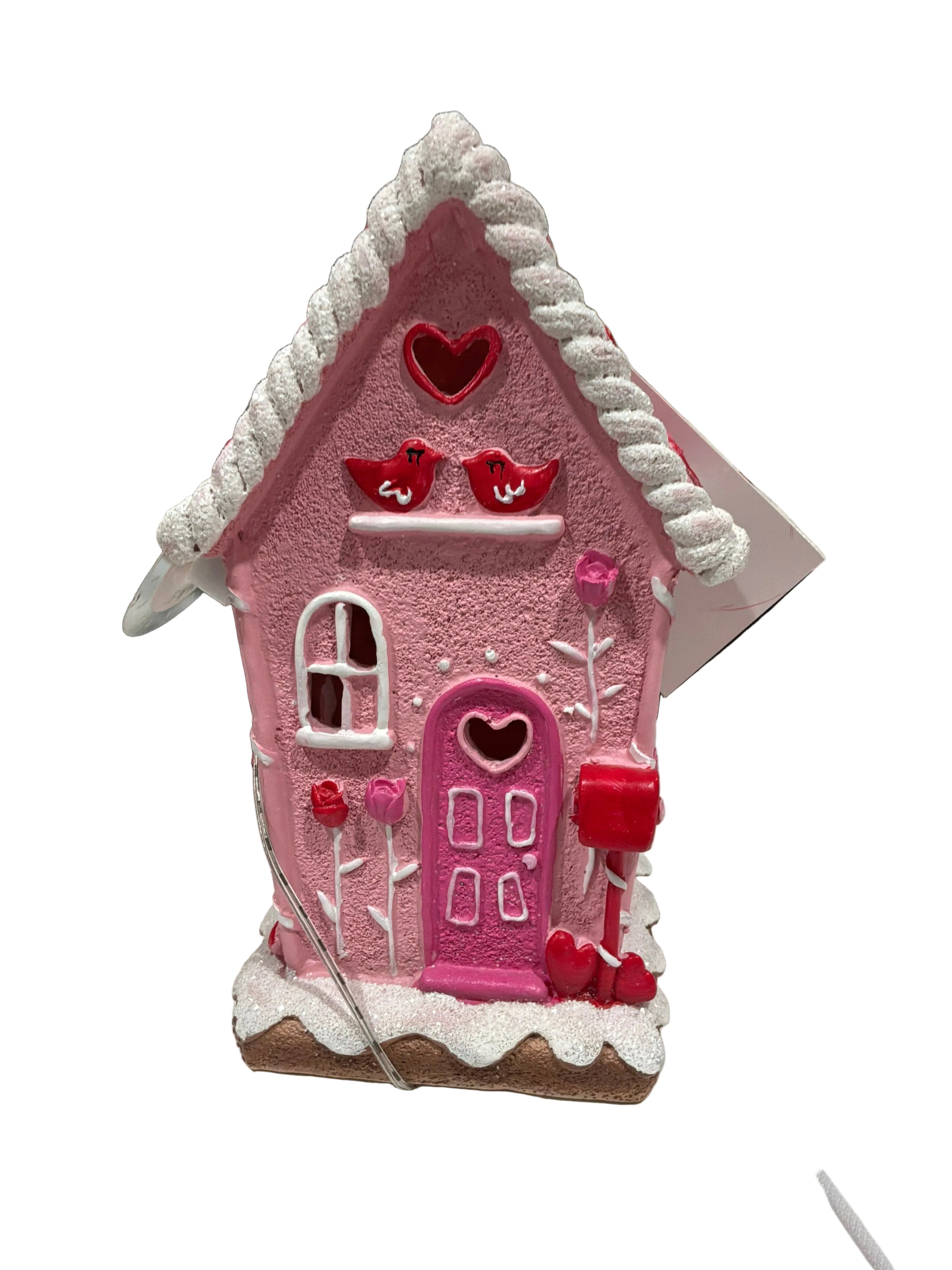 GINGERBREAD HOUSE WITH HEART ROOF & MAILBOX