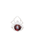 RING SILVER SPIDER W/AMBER BELLY